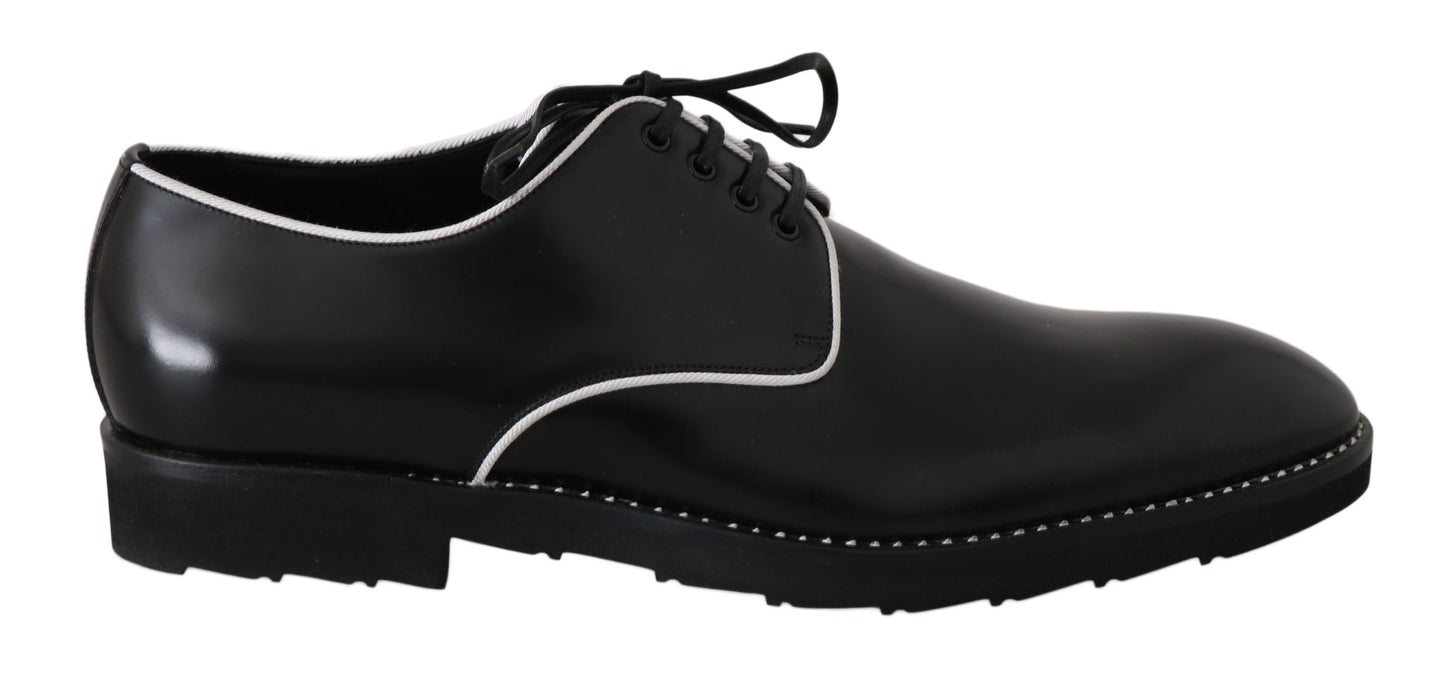Dolce &amp; Gabbana Elegantes zapatos de vestir Derby de cuero negro
