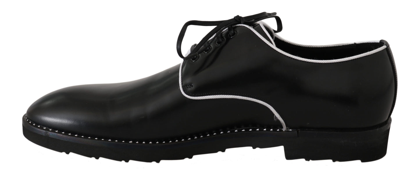 Dolce &amp; Gabbana Elegantes zapatos de vestir Derby de cuero negro