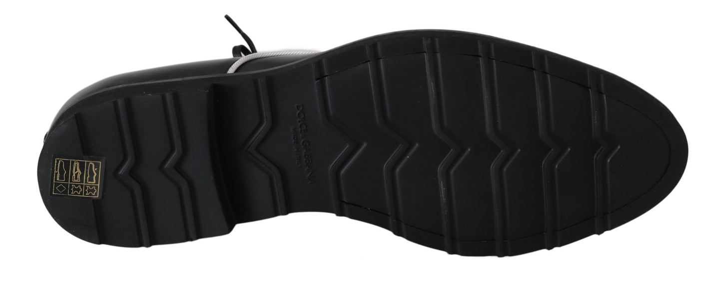 Dolce &amp; Gabbana Elegantes zapatos de vestir Derby de cuero negro