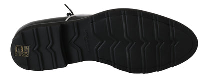Dolce &amp; Gabbana Elegantes zapatos de vestir Derby de cuero negro