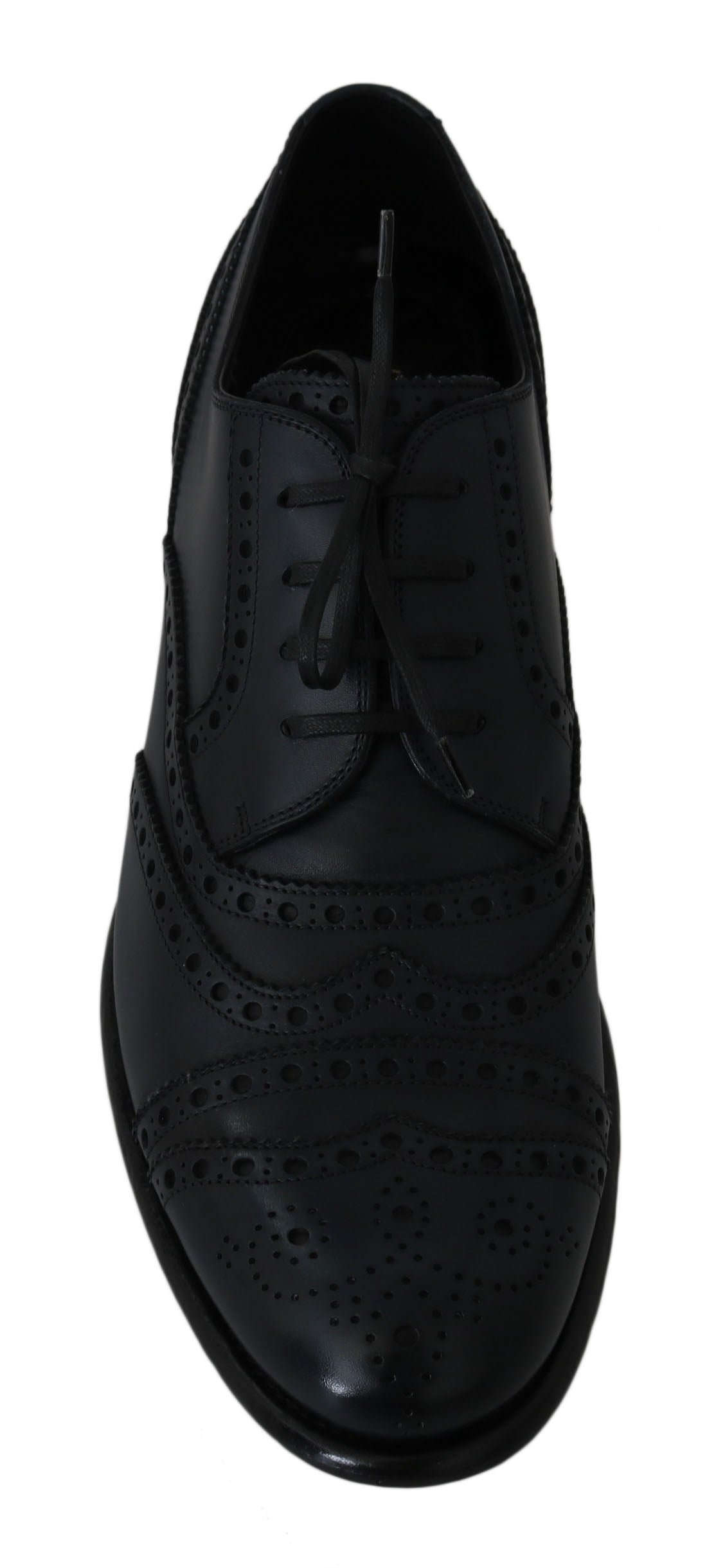 Dolce &amp; Gabbana Elegantes zapatos Derby con punta de ala de cuero azul