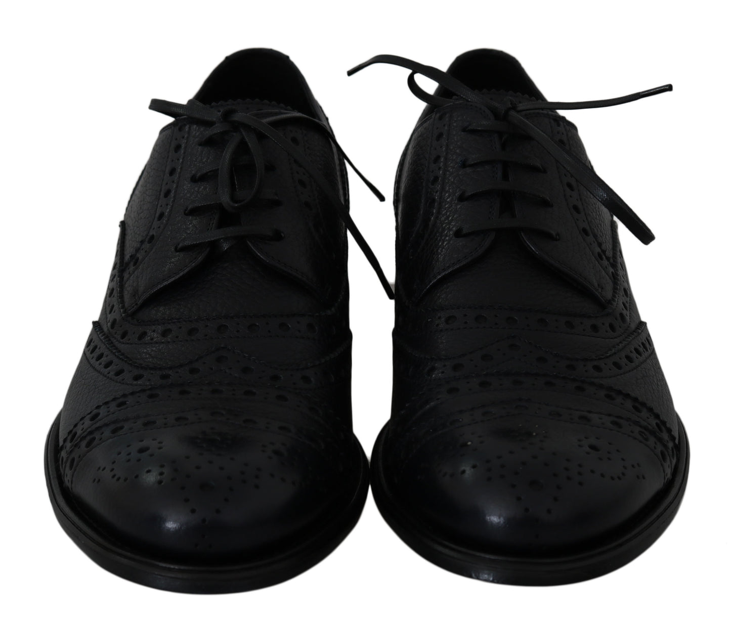 Dolce &amp; Gabbana Elegantes zapatos de vestir Derby con punta de ala azul oscuro
