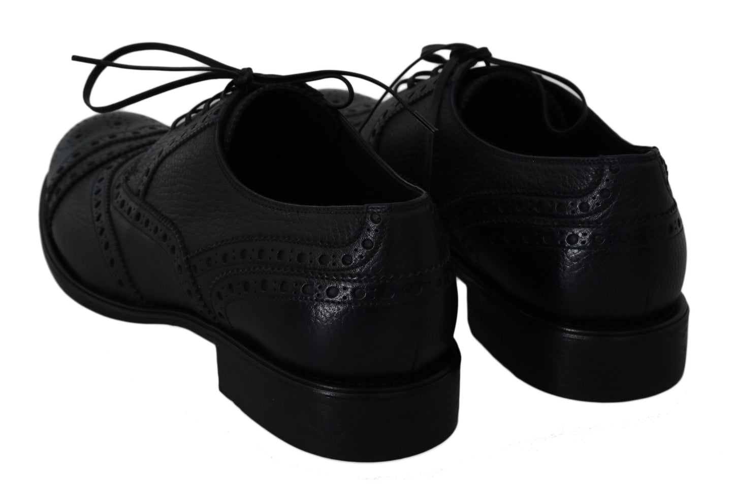 Dolce &amp; Gabbana Elegantes zapatos de vestir Derby con punta de ala azul oscuro