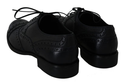 Dolce &amp; Gabbana Elegantes zapatos de vestir Derby con punta de ala azul oscuro