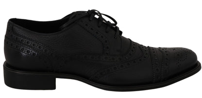 Dolce &amp; Gabbana Elegantes zapatos de vestir Derby con punta de ala azul oscuro