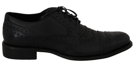 Dolce &amp; Gabbana Elegantes zapatos de vestir Derby con punta de ala azul oscuro