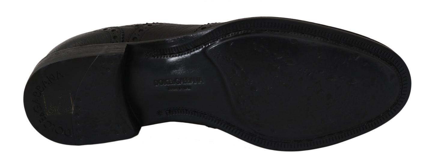 Dolce &amp; Gabbana Elegantes zapatos de vestir Derby con punta de ala azul oscuro