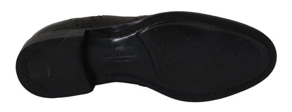 Dolce &amp; Gabbana Elegantes zapatos de vestir Derby con punta de ala azul oscuro