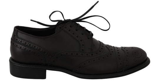 Dolce &amp; Gabbana Elegantes zapatos de vestir Derby con punta de ala en color burdeos