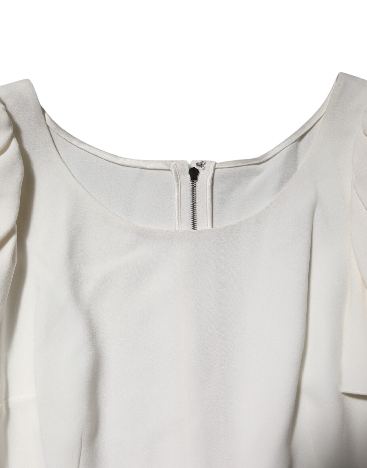 Dolce &amp; Gabbana White Round Neck Short Sleeves Blouse Top