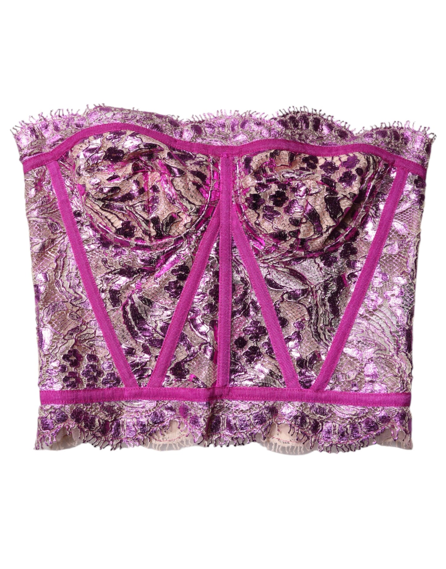 Dolce &amp; Gabbana Pink Bustier Sleeveless Corset Blouse Top