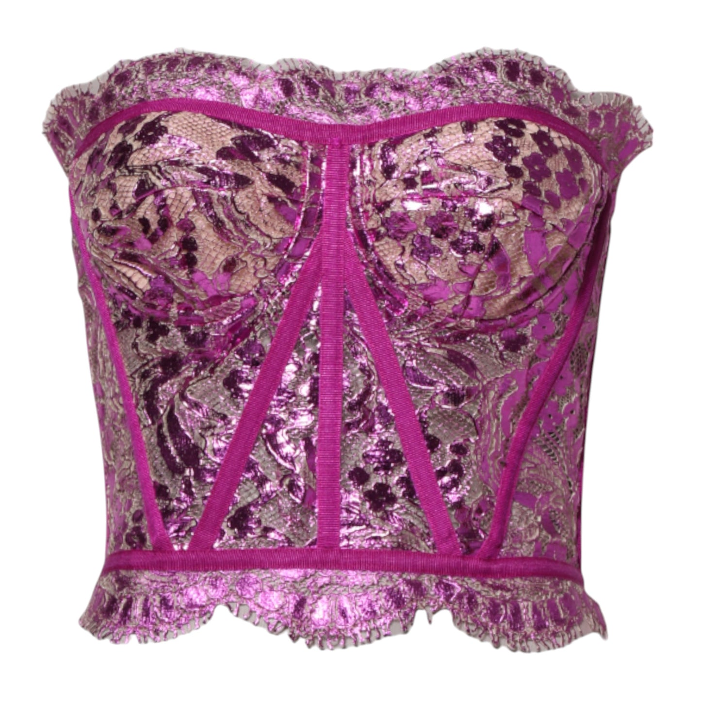Dolce &amp; Gabbana Pink Bustier Sleeveless Corset Blouse Top