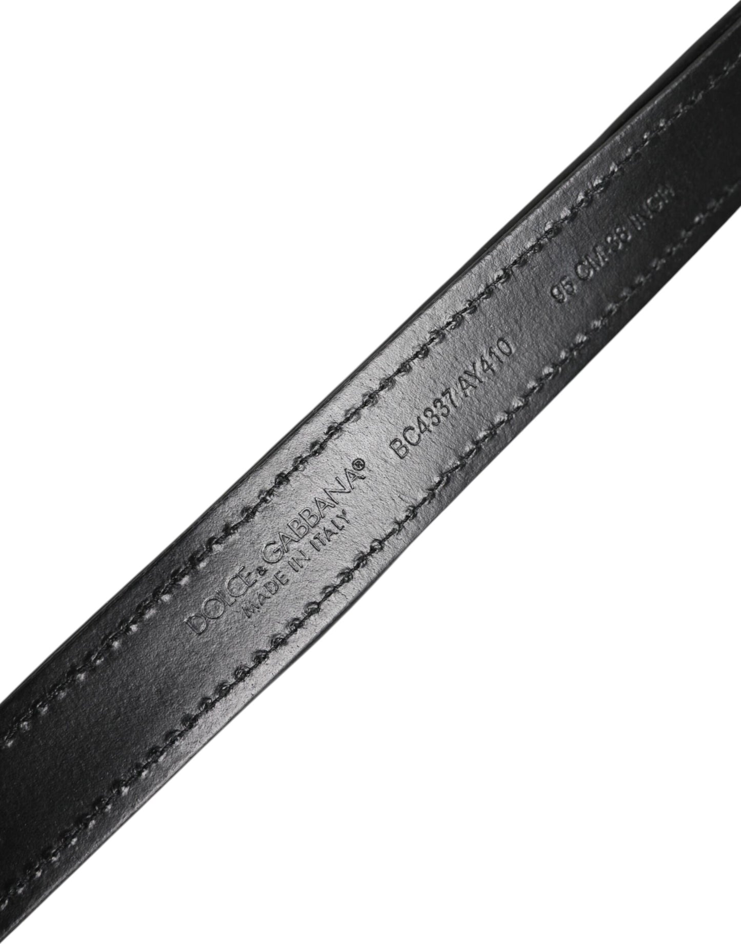 Dolce &amp; Gabbana Black Sequin Embellished Metal Buckle Belt