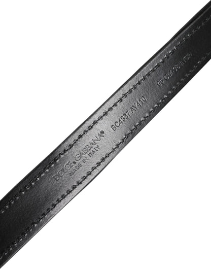 Dolce &amp; Gabbana Black Sequin Embellished Metal Buckle Belt