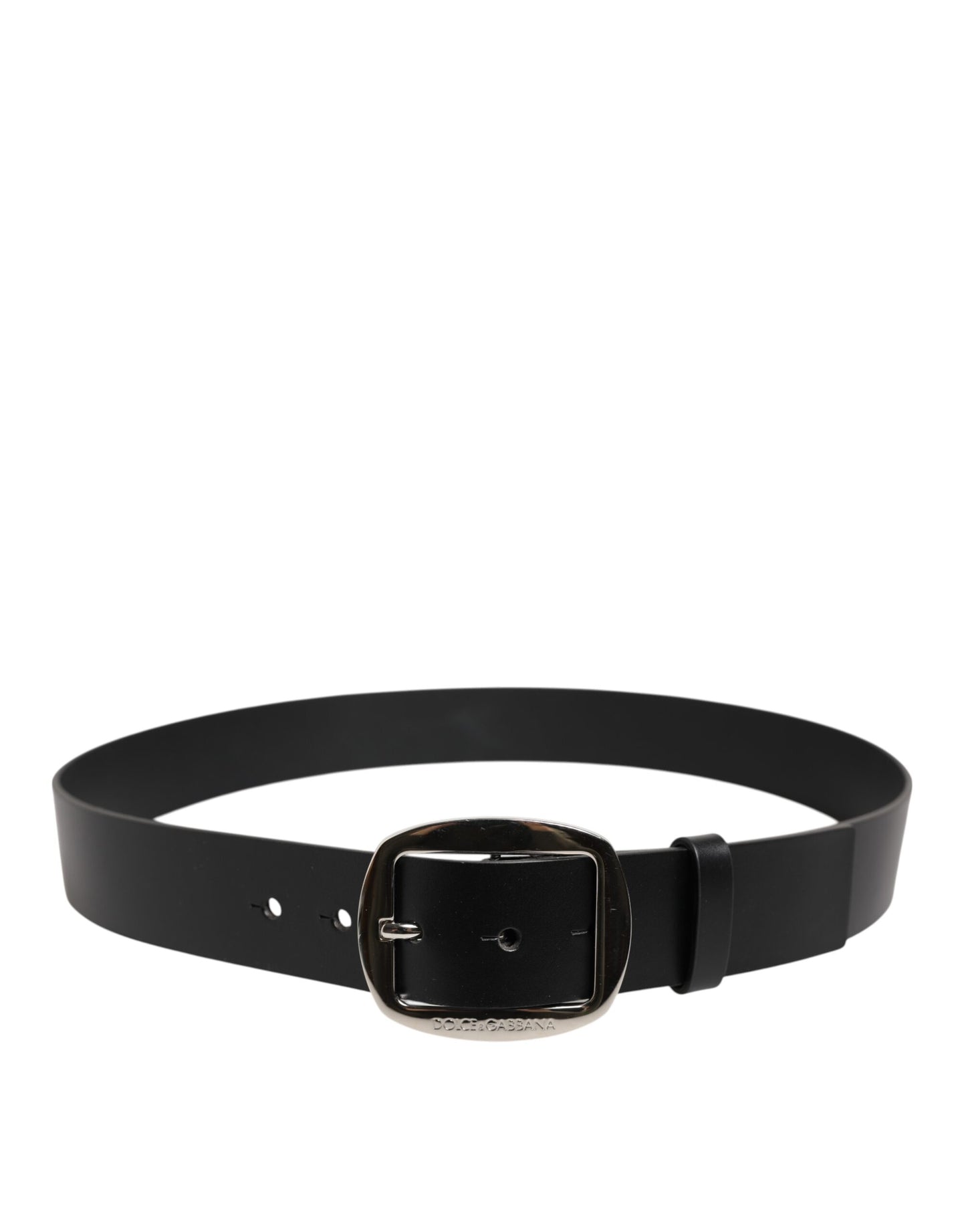Dolce &amp; Gabbana Black Leather Classic Metal Buckle Belt