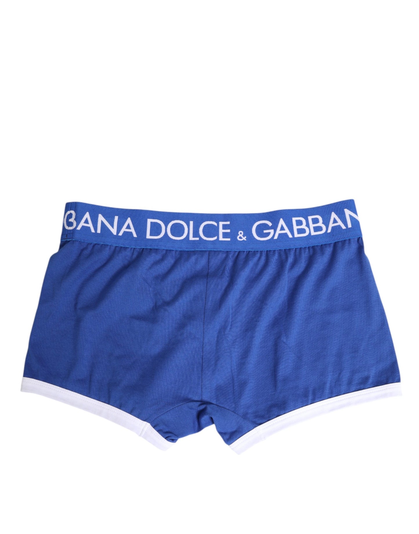 Dolce &amp; Gabbana Blue Cotton Stretch Regular Boxer Underwear