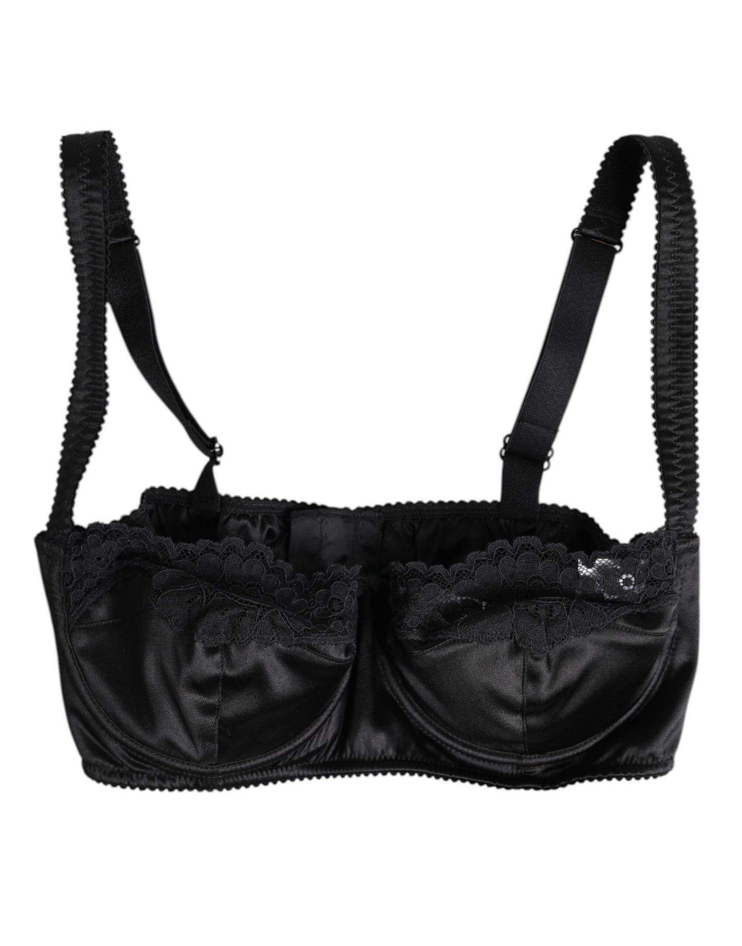 Dolce &amp; Gabbana Black Silk Underwired Balconette Bra Underwear