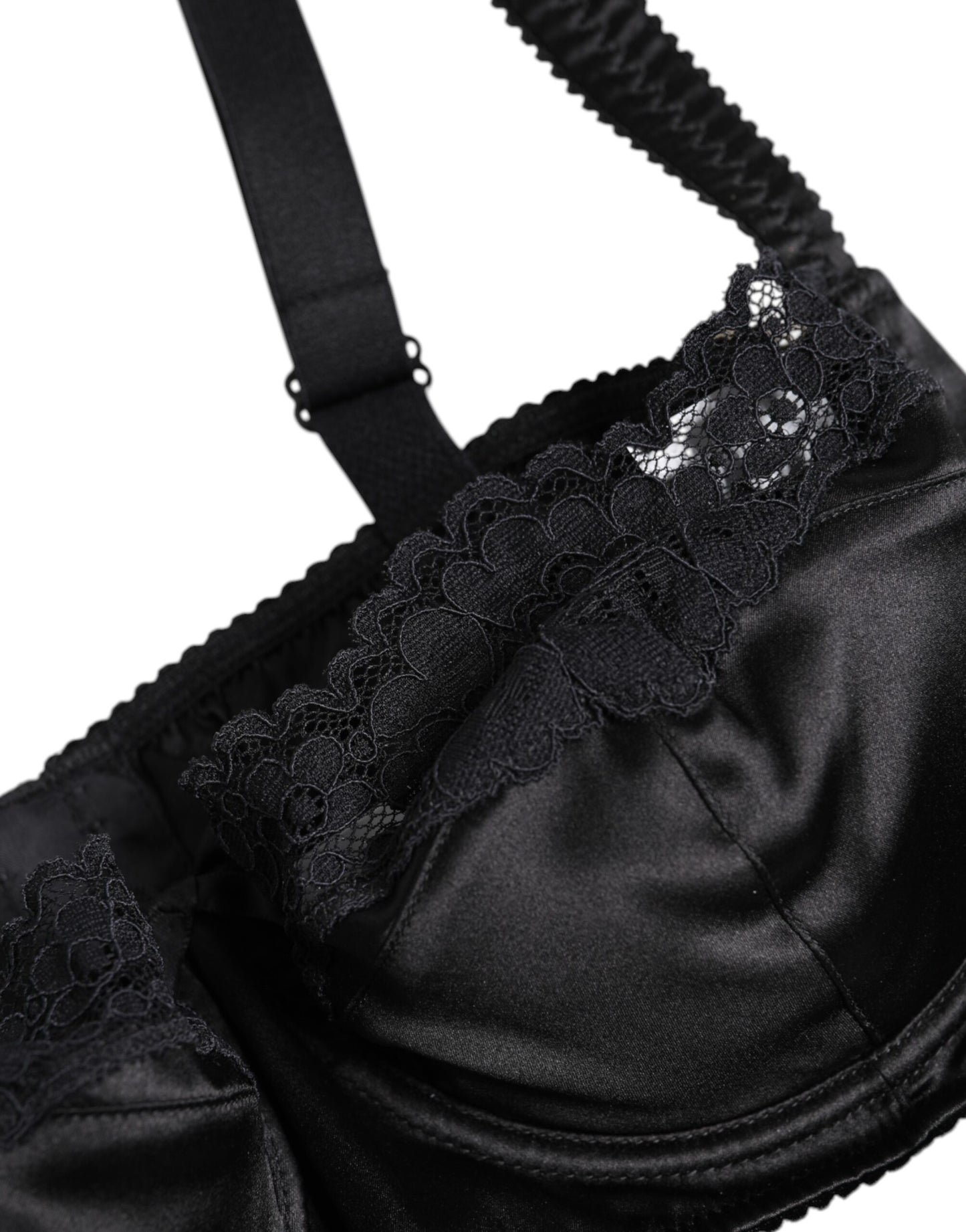 Dolce &amp; Gabbana Black Silk Underwired Balconette Bra Underwear
