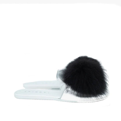 JOSHUA SANDERS Leather And Fur Mules