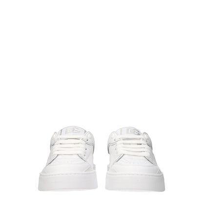 Dolce & Gabbana White Leather Low Tops