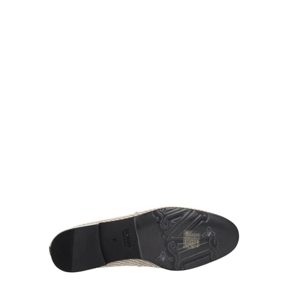 Max Mara Beige Fabric Slip-On Loafers