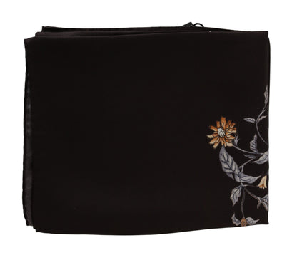 Dolce &amp; Gabbana Elegante pañuelo de seda en marrón lujo