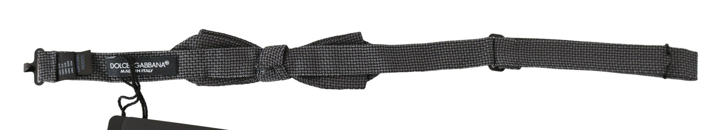 Dolce &amp; Gabbana Elegant Gray Silk Bow Tie