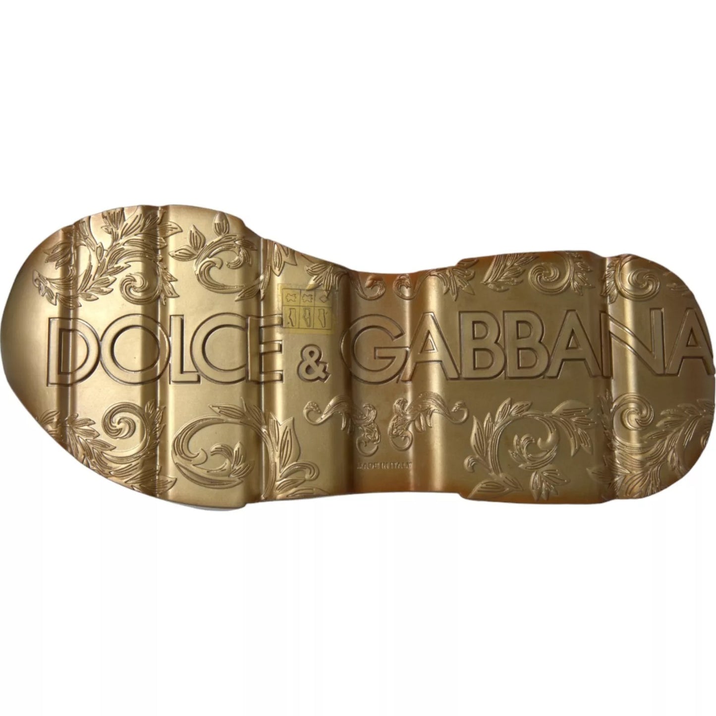 Dolce & Gabbana White Gold DAYMASTER Leather Sneakers Mens Shoes