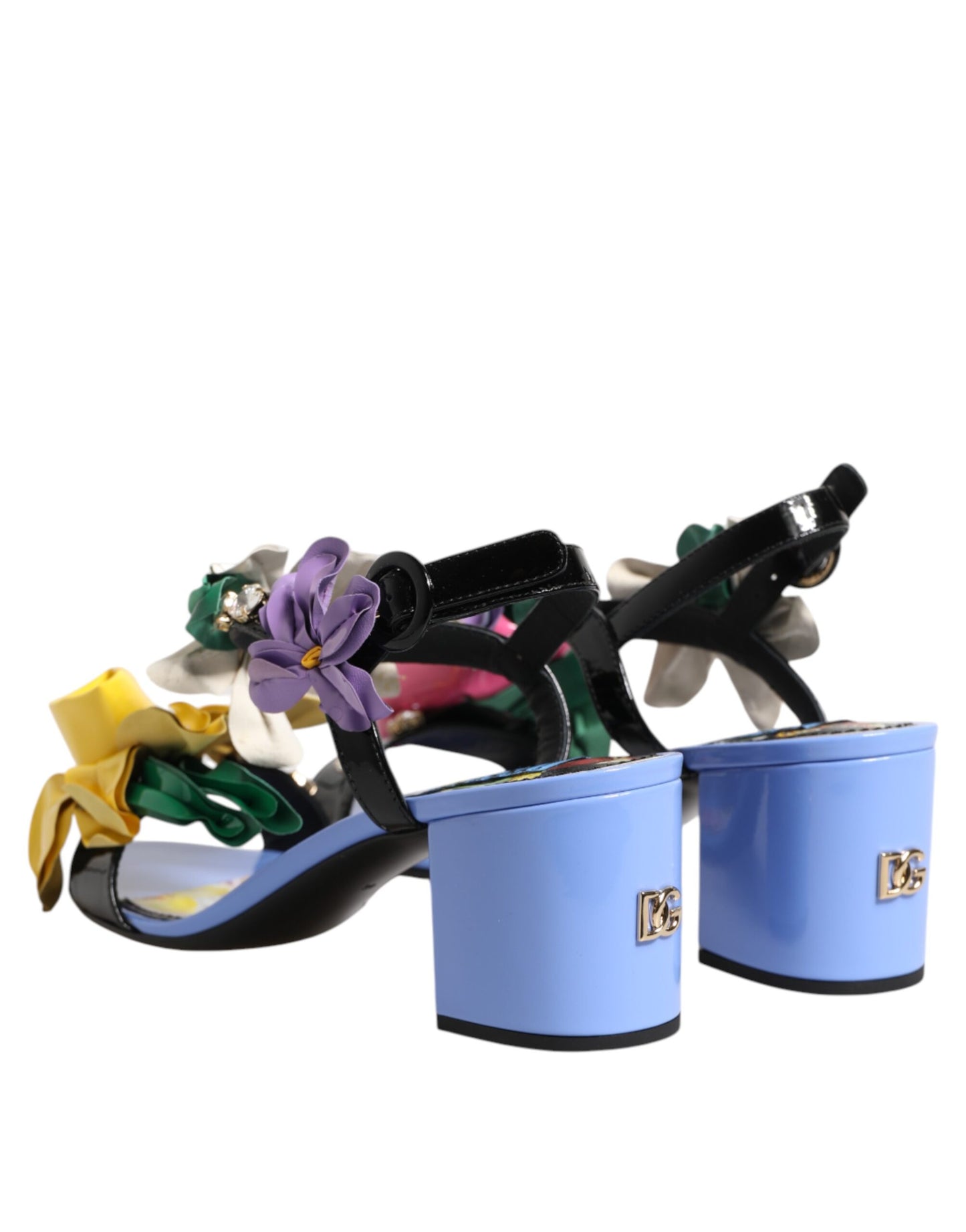 Dolce &amp; Gabbana Multicolor Floral Crystal KEIRA Sandals Shoes