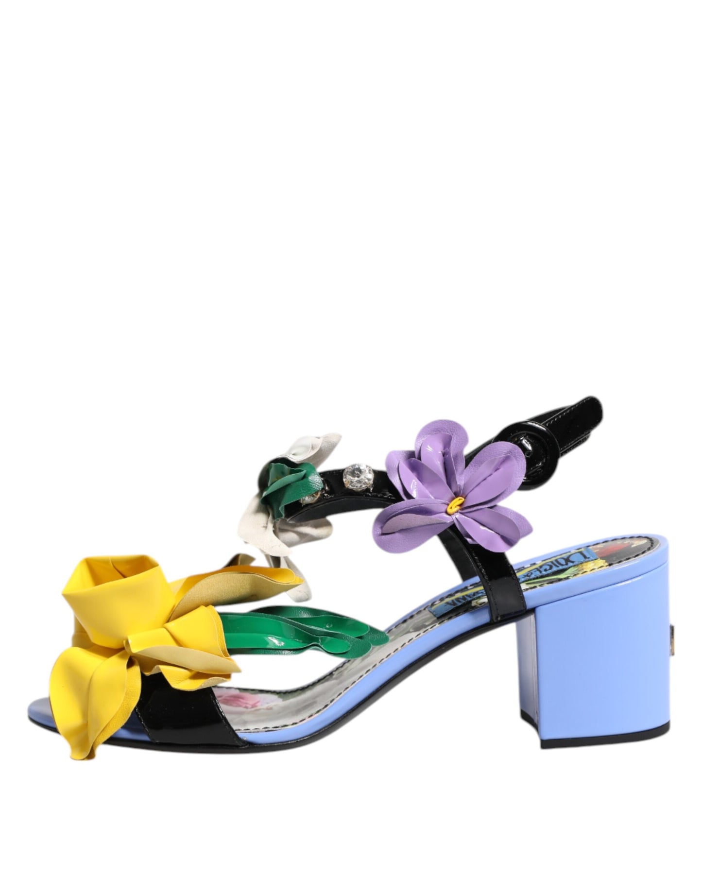 Dolce &amp; Gabbana Multicolor Floral Crystal KEIRA Sandals Shoes