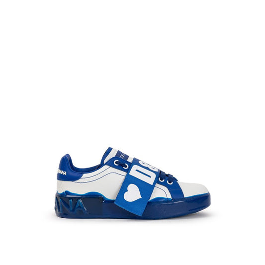 Dolce &amp; Gabbana White Leather Low Top
