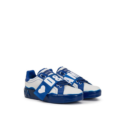 Dolce &amp; Gabbana White Leather Low Top