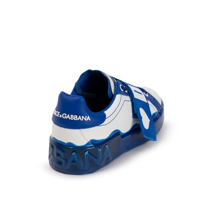 Dolce &amp; Gabbana White Leather Low Top
