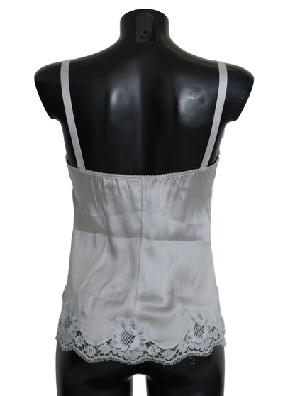 Dolce &amp; Gabbana Vestido camisero de encaje floral elástico de seda