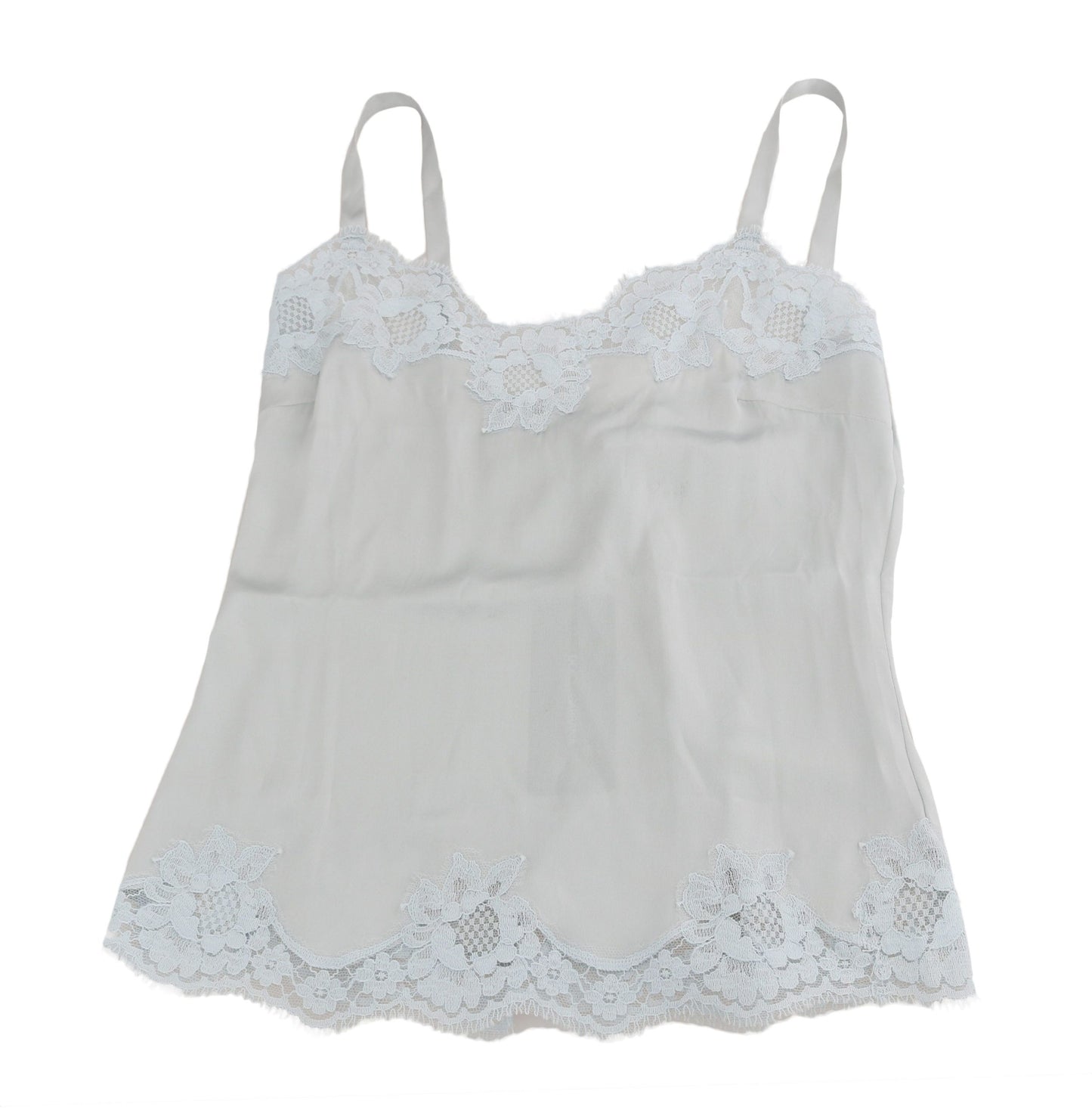 Dolce &amp; Gabbana Vestido camisero de encaje floral elástico de seda