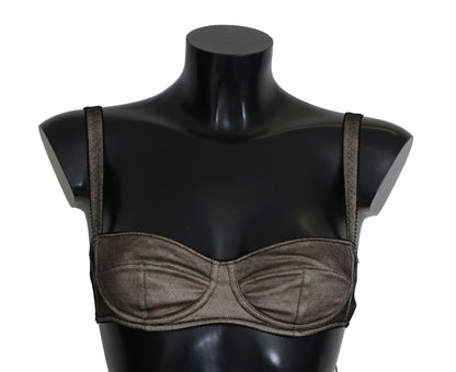 Dolce &amp; Gabbana Ropa Interior Mujer Sujetador Elástico Marrón Elegante