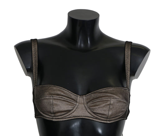 Dolce &amp; Gabbana Ropa Interior Mujer Sujetador Elástico Marrón Elegante