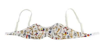 Dolce &amp; Gabbana Sujetador elástico con estampado marinero blanco elegante