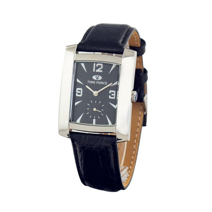 Time Force Black Leather Watch