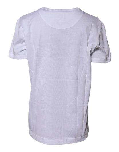 Dolce & Gabbana White Cotton Goodluck 2022 Crew Neck T-shirt