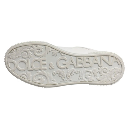 Dolce & Gabbana White Miami Leather Low Top Men Sneakers Shoes