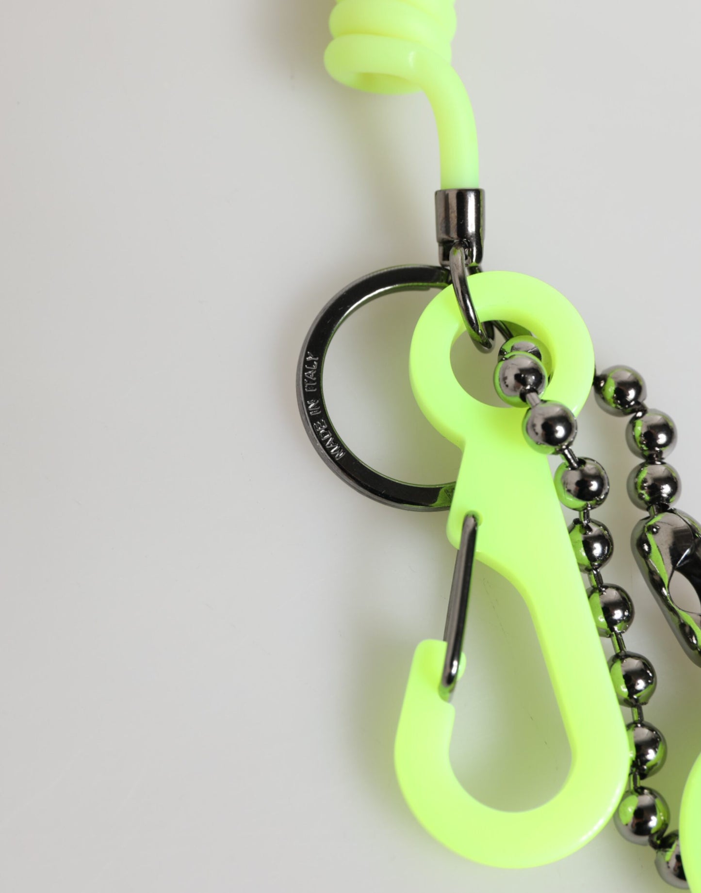 Dolce & Gabbana Green Springy Key Holder DG Logo Men's Keychain