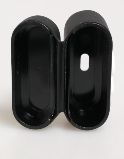 Dolce & Gabbana Black White Rubber Embossed Logo Accessory Airpods Case