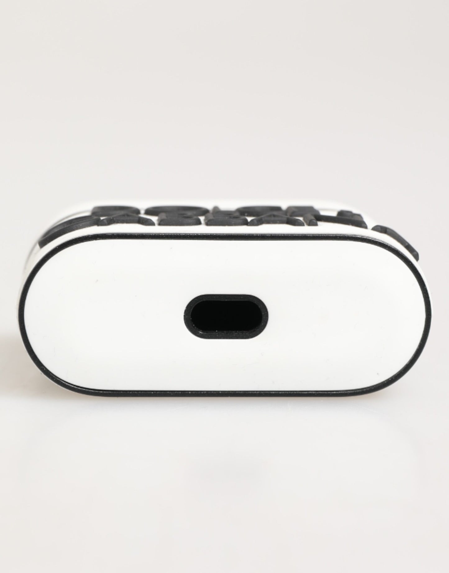 Dolce & Gabbana White Black Rubber Logo Embossed Accessory Airpods Case