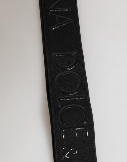 Dolce & Gabbana Black Polyester Stretch Rubberised DG Logo Men Keychain