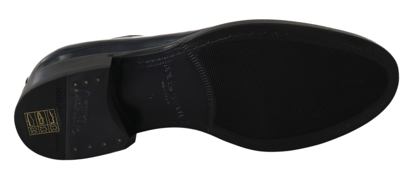 Dolce &amp; Gabbana Elegantes zapatos de vestir Derby de cuero azul