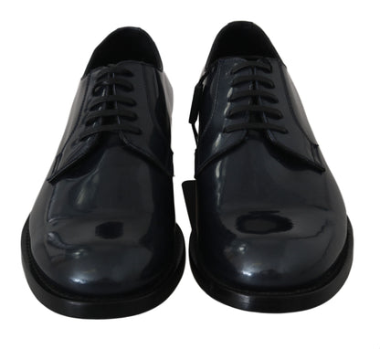 Dolce &amp; Gabbana Elegantes zapatos de vestir Derby de cuero azul