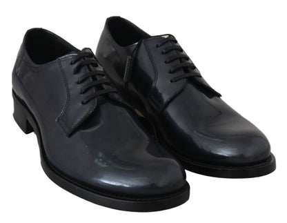 Dolce &amp; Gabbana Elegantes zapatos de vestir Derby de cuero azul