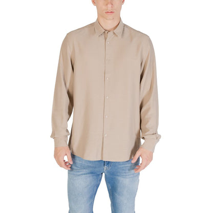 Antony Morato Beige Viscose Shirt – IT52 | XL par Antony Morato | Disponible sur Sandy Store ByNet