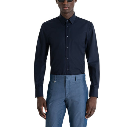 Antony Morato Blue Cotton Shirt – IT44 | XS par Antony Morato | Disponible sur Sandy Store ByNet